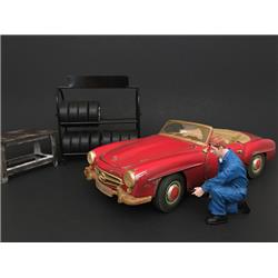 Picture of American Diorama 77446 Mechanic Tony Inflating Tire Figure for 1 isto 18 Diecast Model Car