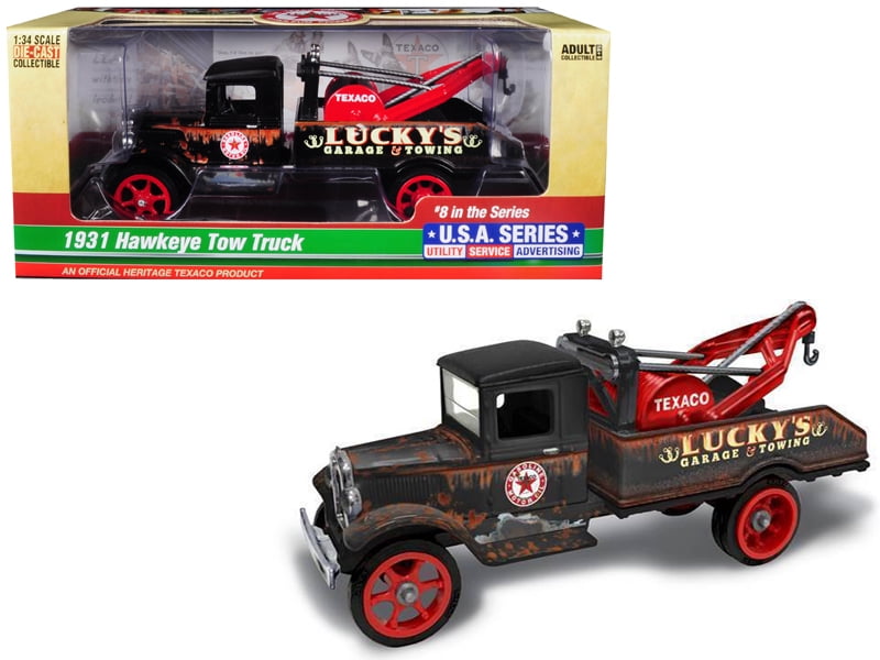 Picture of Autoworld CP7515 1931 Hawkeye Texaco Tow Truck for Luckys Garage & Towing Unrestored 8th in the Series U.S.A. Series Utility&#44; Service&#44; Advertising 1 by 34 Die-Cast Models