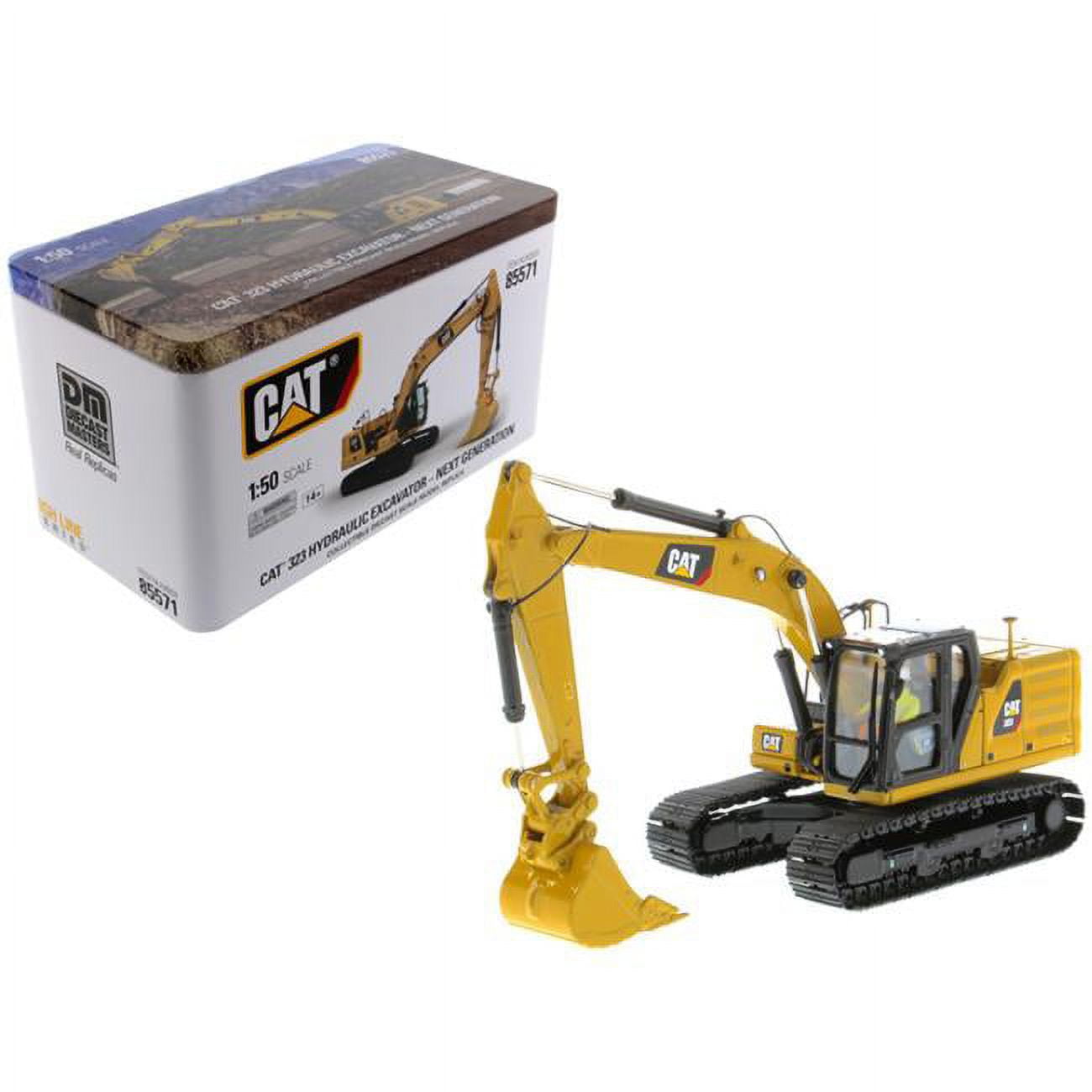 85571 CAT Caterpillar 323 Hydraulic Excavator with Operator Next Generation Design High Line Series 1-50 Diecast Model