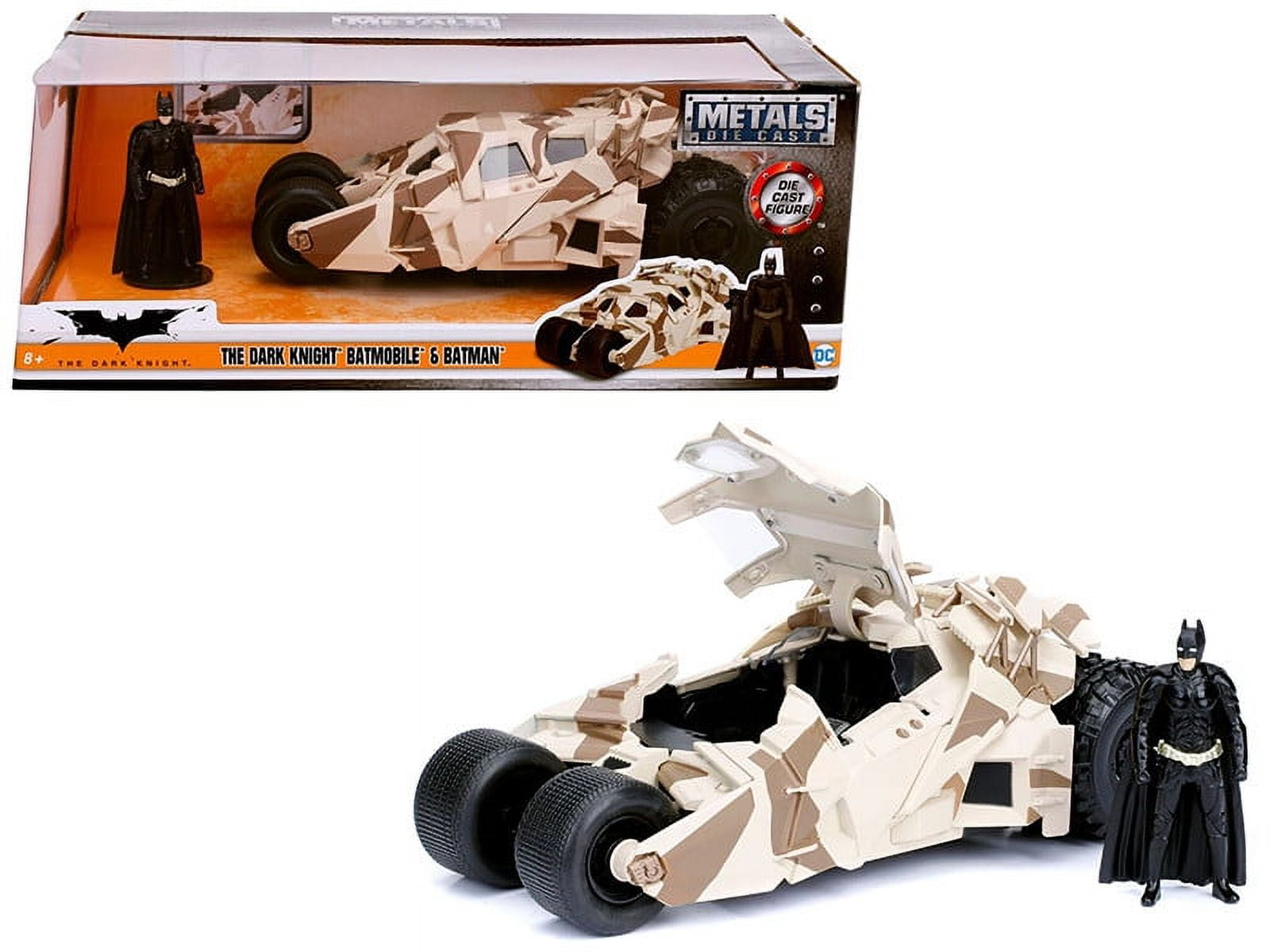 The Dark Knight Batmobile with Batman Diecast Figure Camouflage Version DC Comics Series 1-24 Diecast Model Car
