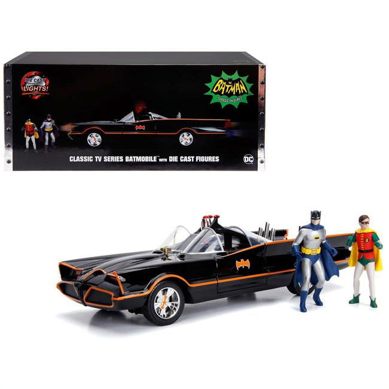 Jada  Classic TV Series Batmobile with Working Lights & Diecast Batman & Robin Figures 80 Years of Batman 1-18 Diecast Model Car -  Jada Toys, JA95430