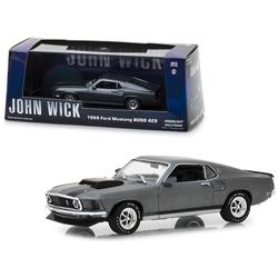 86540 1969 Ford Mustang Boss 429 Gray with Black Stripes John Wick 2014 Movie 1-43 Diecast Model Car -  GreenLight