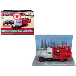 Picture of Autoworld CP7551 1930 Chevrolet Stake Truck with Eight Oil Barrels & Oil Derricks Diorama Texaco 12th in the U.S.A. Series 1-43 Diecast Model Car