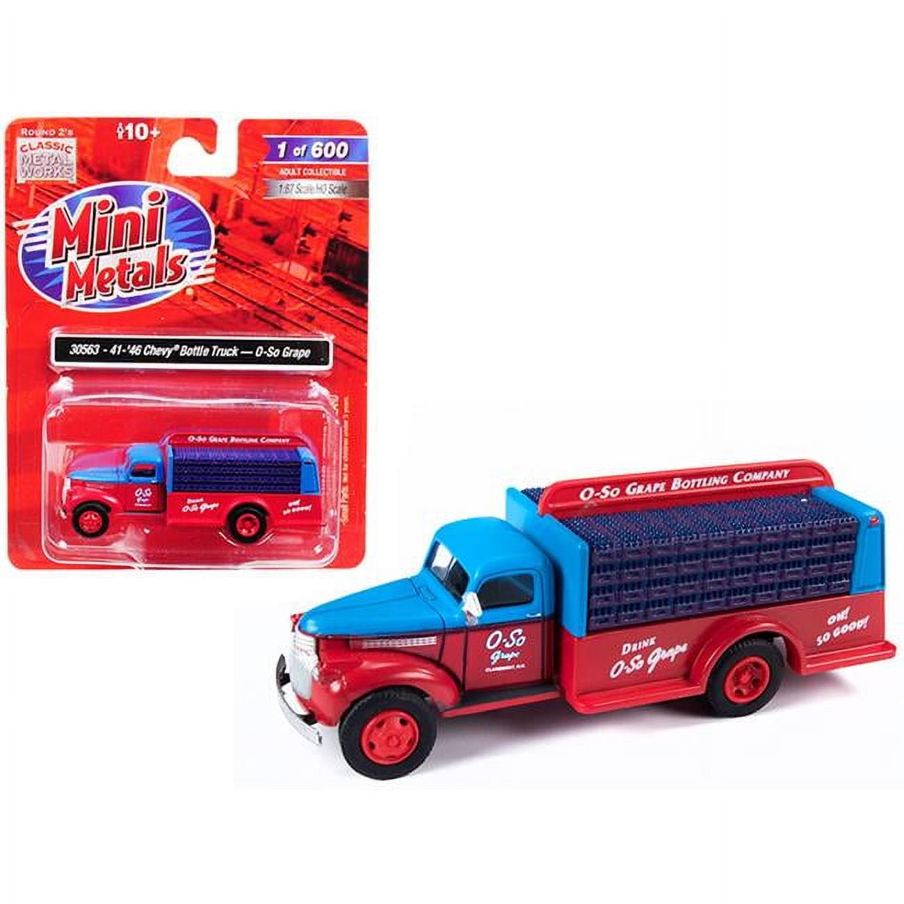 1941-1946 Chevrolet Delivery Bottle Truck O-So 1 by 87 HO Scale Model, Grape