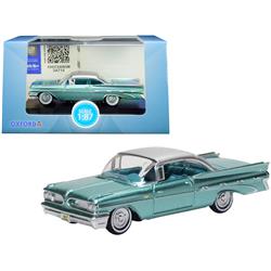 87PB59003 1959 Pontiac Bonneville Coupe Seaspray with Top 1 by 87 HO Scale Diecast Model Car, Green & Silver