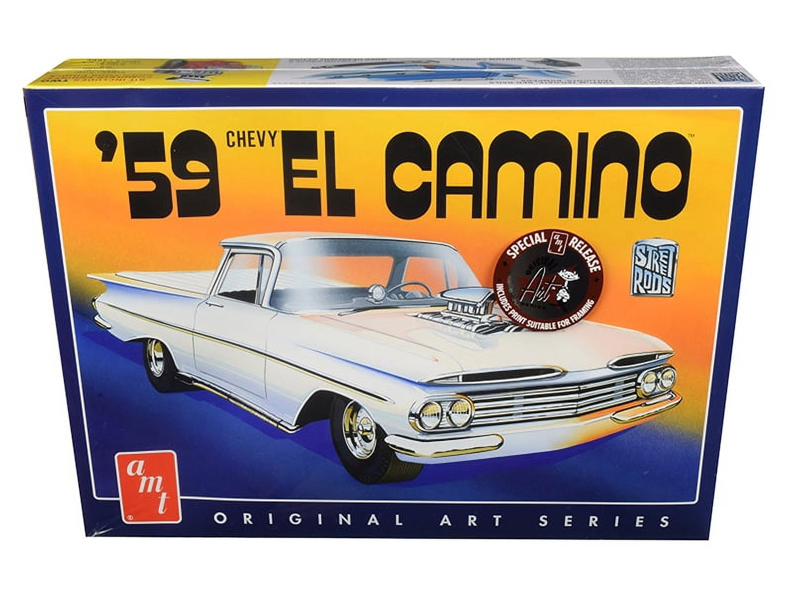 Picture of AMT AMT1058 Skill 2 Model Kit 1959 Chevrolet El Camino 2 in 1 Kit with Original Art Series 1 by 25 Scale Model