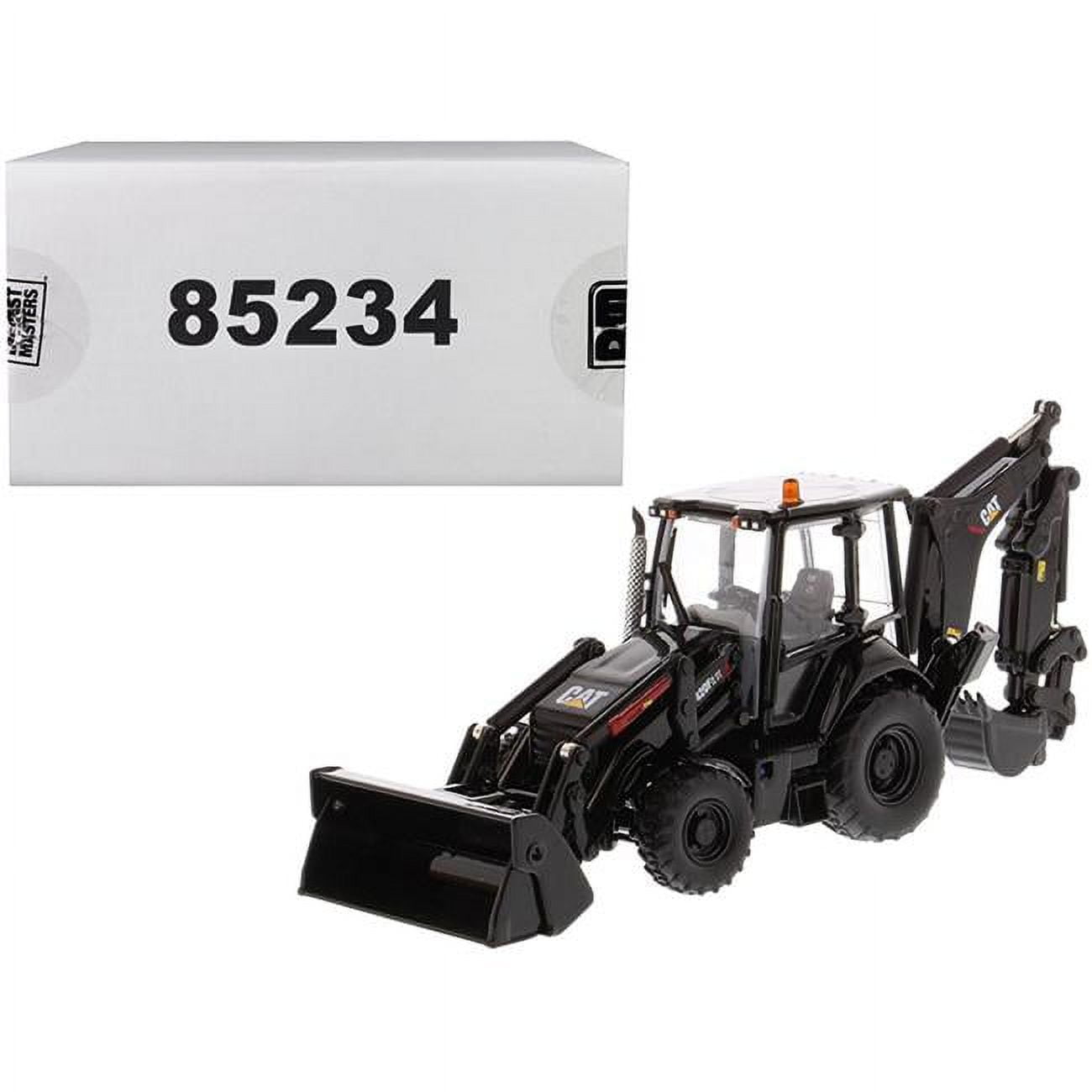 Picture of Diecast Masters 85234 Cat Caterpillar 420F2 IT Backhoe Loader Special Black Paint Finish with Work Tools & Two Figurines 30th Anniversary Edition High Line Series 1 by 50 Diecast Model
