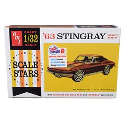 Picture of AMT AMT1112 Skill 2 Model Kit 1963 Chevrolet Corvette Stingray Hardtop Scale Stars 1 by 32 Scale Model