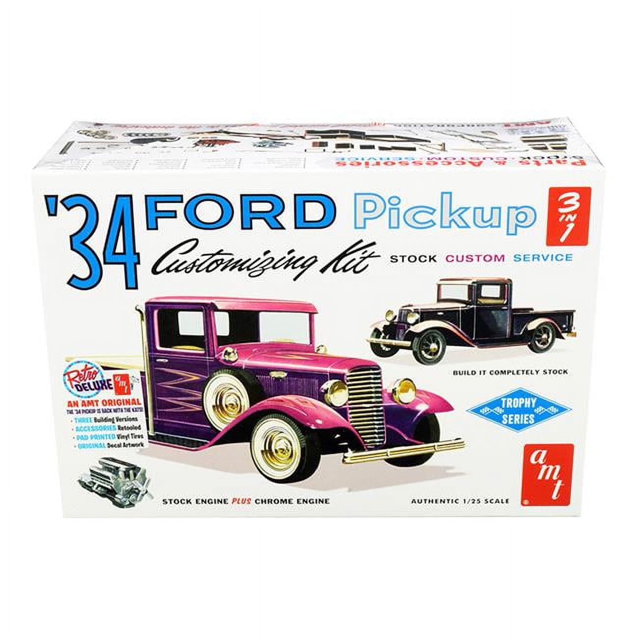 Picture of AMT AMT1120 Skill 2 Model Kit 1934 Ford Pickup Truck 3 in 1 Kit Trophy Series 1 by 25 Scale Model