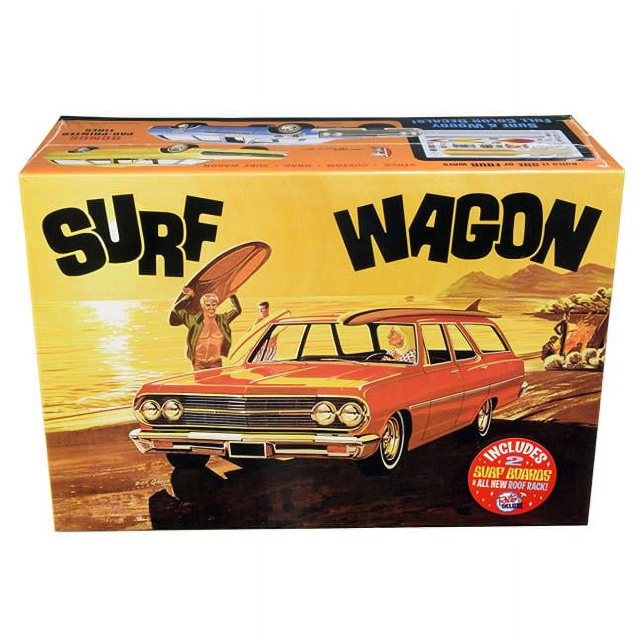 1131 Skill 2 Model Kit 1965 Chevrolet Chevelle Surf Wagon with Two Surf Boards 4 in 1 Kit 1 by 25 Scale Model