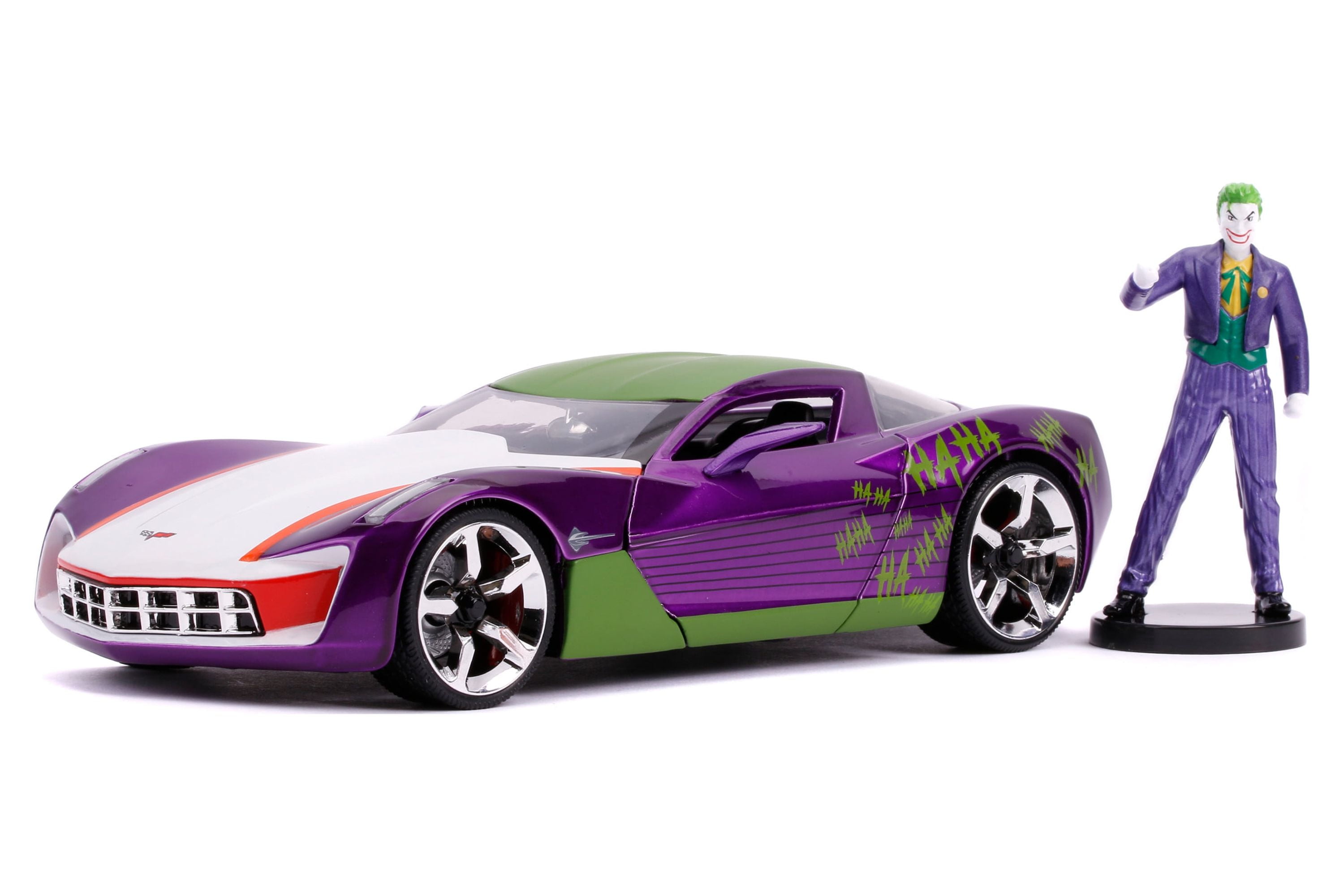 Jada 31199 2009 Chevrolet Corvette Stingray with Joker Diecast Figure DC Comics Series 1 by 24 Diecast Model Car