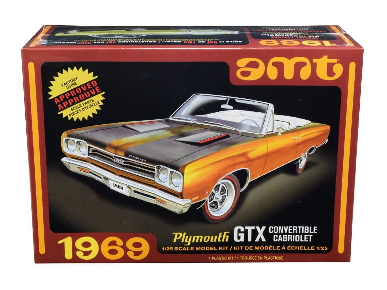 Picture of AMT AMT1137M Skill 2 Model Kit 1969 Plymouth GTX Convertible 1 by 25 Scale Model