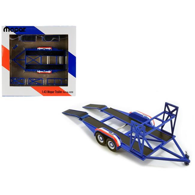 Picture of GMP 14310 Tandem Car Trailer with Tire Rack Blue Mopar for 1-43 Scale Model Car