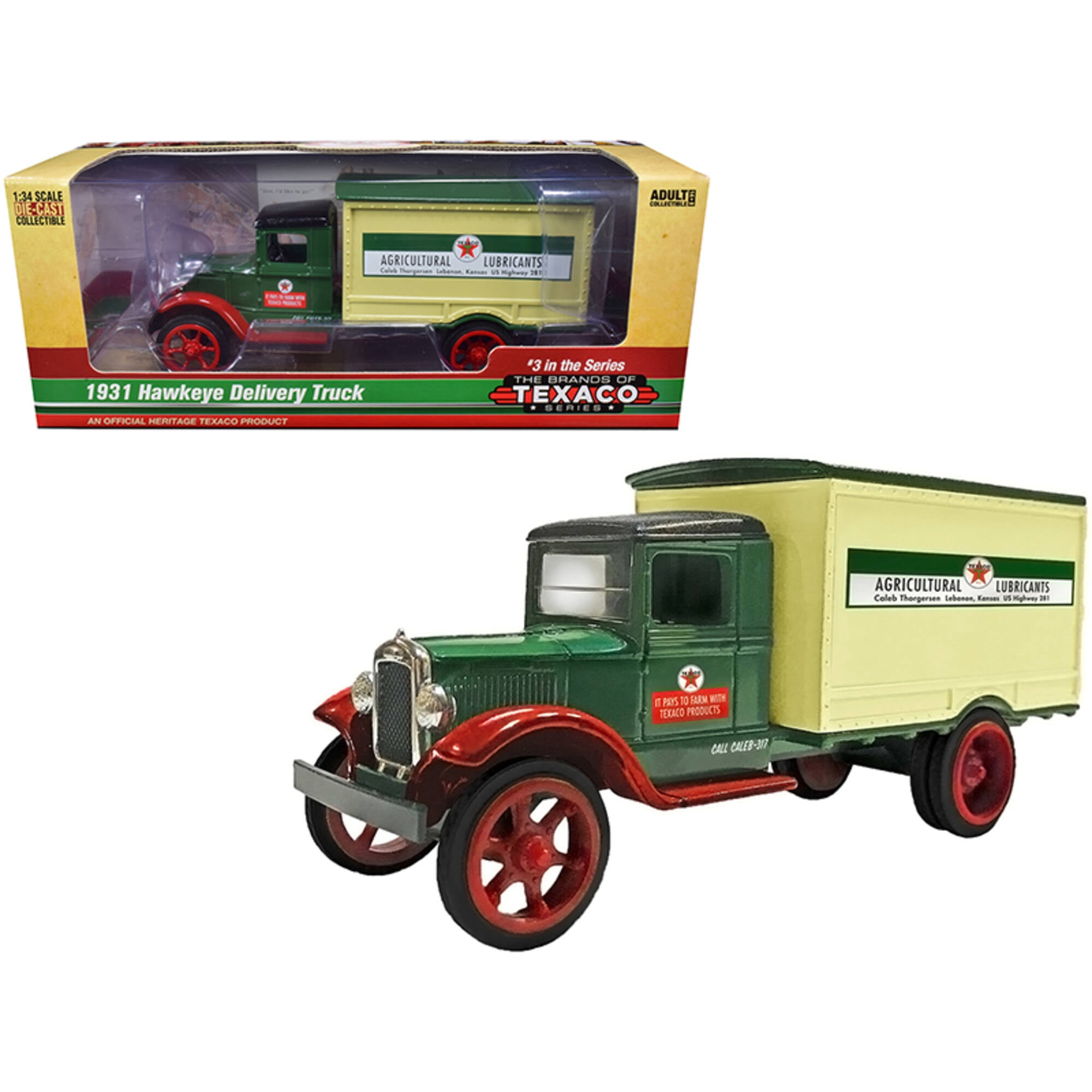 Picture of Autoworld CP7585 1931 Hawkeye Texaco Delivery Truck Agricultural Lubricants 3rd in the Series the Brands of Texaco Series 1 by 34 Diecast Model