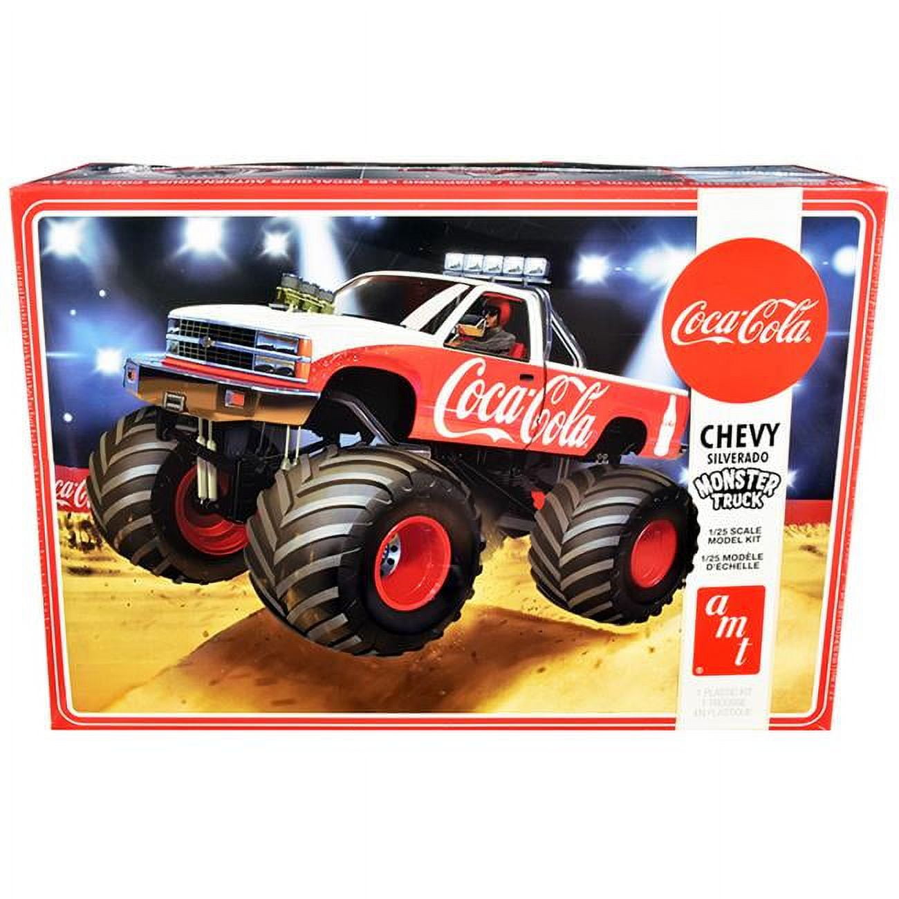 Picture of AMT AMT1184M Skill 2 Model Chevrolet Silverado Monster Truck Coca-Cola Kit for 1 by 25 Scale Model
