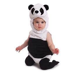 Picture of Dress Up America 870-6-12 Cuddly Panda Bear Costume for 6 to 12 Months Baby, Black & White