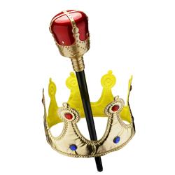 Picture of Dress Up America 948-R Royal Gold Crown & Scepter with Red Orb