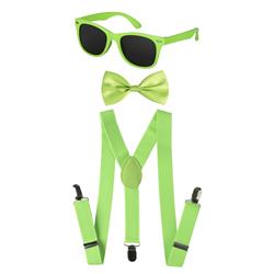 Picture of Dress Up America 1115-G Adult Neon Suspender Bowtie Accessory Set&#44; Green