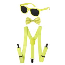 Picture of Dress Up America 1115-Y Adult Neon Suspender Bowtie Accessory Set&#44; Yellow