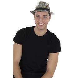Hat with Reversible Sequins, Silver