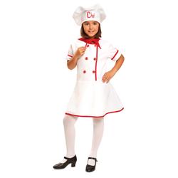 Picture of Dress Up America 1027-M Deluxe Girl Chef Costume with Dress Scarf & Hat&#44; Medium