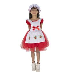Picture of Dress Up America 1035-L Girl Strawberry Ballerina Costume with Dress & Hat&#44; Large