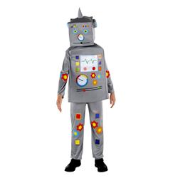 Boy Robot Jumpsuit Costume with Tunic & Headpiece, Small