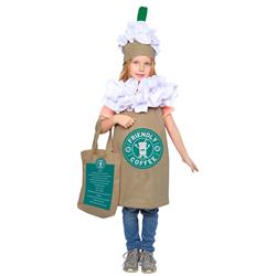 Frappuccino Costume for Tunic, Bag & Headpiece - Medium 8-10