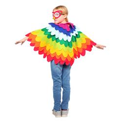 1062-M-L Colorful Parrot Costume for Kids, Multi Color - Medium & Large