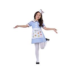 Picture of Dress Up America 1066-L 1950 Girl Diner Waitress Dress with attached Apron Name tag & Headpiece&#44; Blue - Large