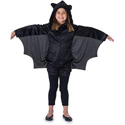 Picture of Dress Up America 1088-M Bat Jumpsuit Romper with Wings for Girls, Black - Medium - 8-10 years