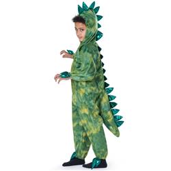 Picture of Dress Up America 1092-L Dinosaur Jumpsuit T-Rex Costume for Kids, Green- Large - 12-14 Years