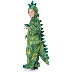 Picture of Dress Up America 1092-M Dinosaur Jumpsuit T-Rex Costume for Kids, Green - Medium - 8-10 Years