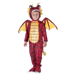 Picture of Dress Up America 1094-T4 Dragon Costume Set for Kids, Red - Toddler 4 Size