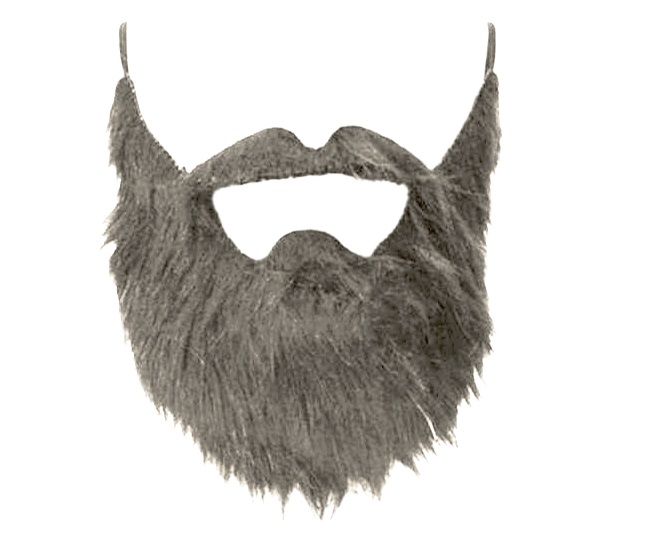 Full Beard & Mustache Costume - Grey - One Size - Durable Quality Accessory