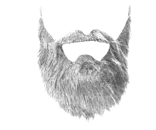 1137-W Full Beard & Mustache Costume - White