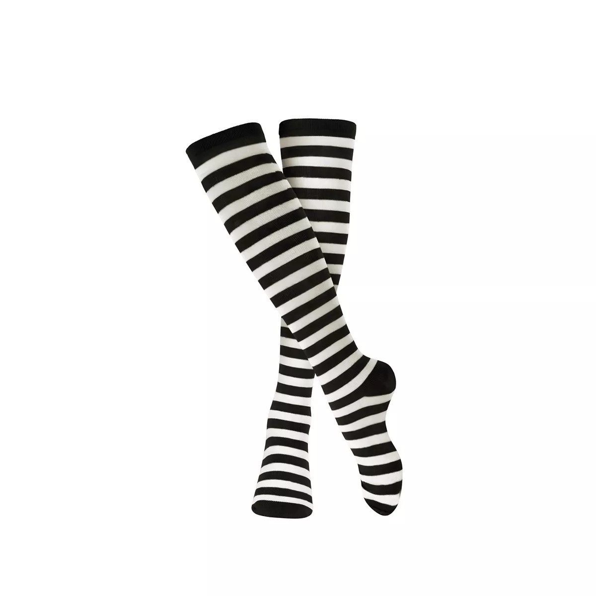 Striped Cotton Socks for Adults - Black & White