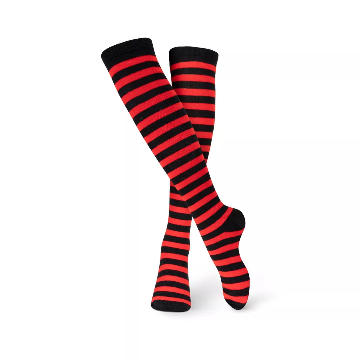 Striped Cotton Socks for Adults - Black & Red