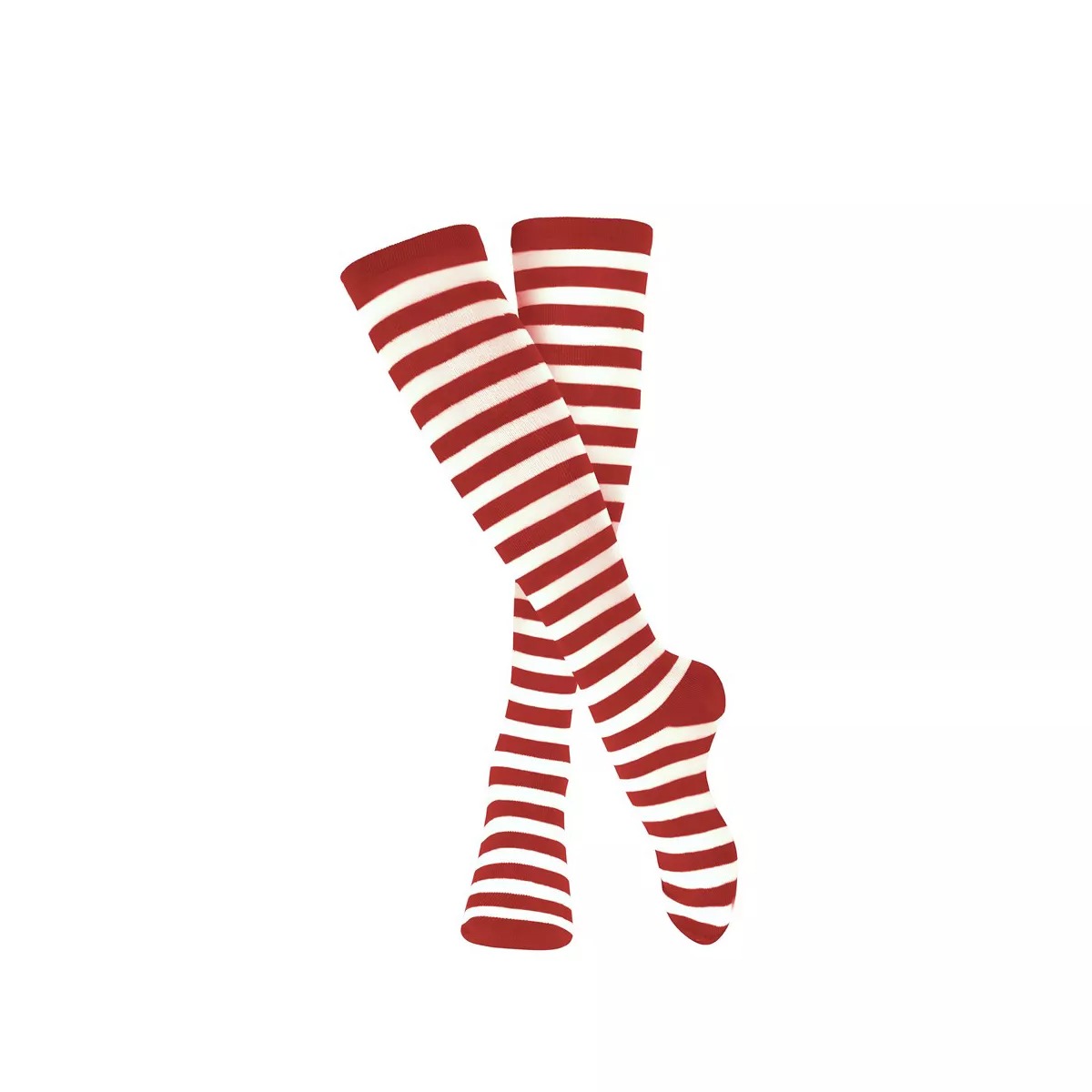 Striped Cotton Socks for Adults - Red & White
