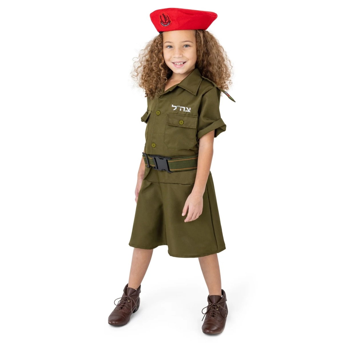 Israeli Soldier Costume - Khaki Green - Medium - 3-Piece Set - Realistic Design