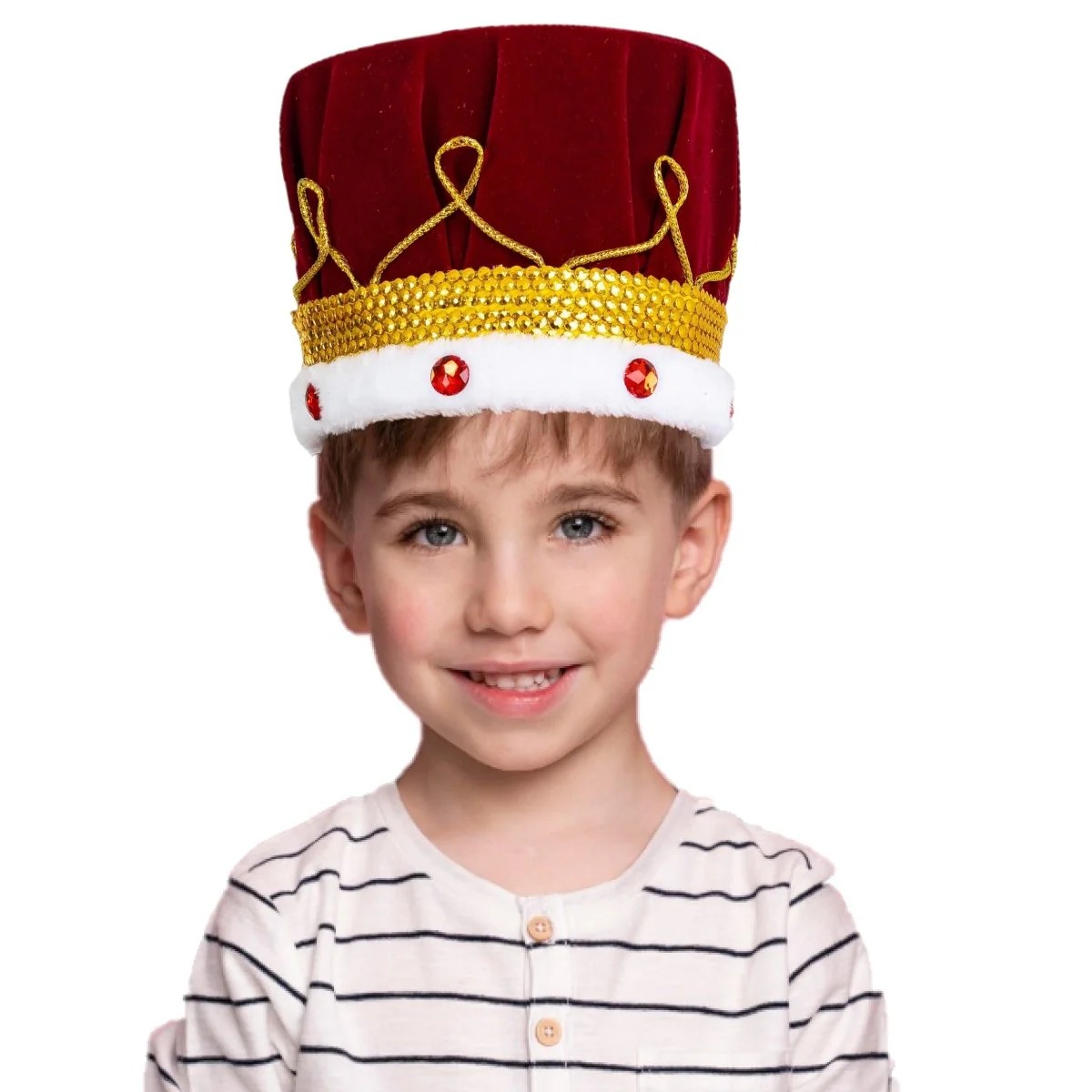 Picture of Dress Up America 1197 Royal Kings Crown for Kids - Red