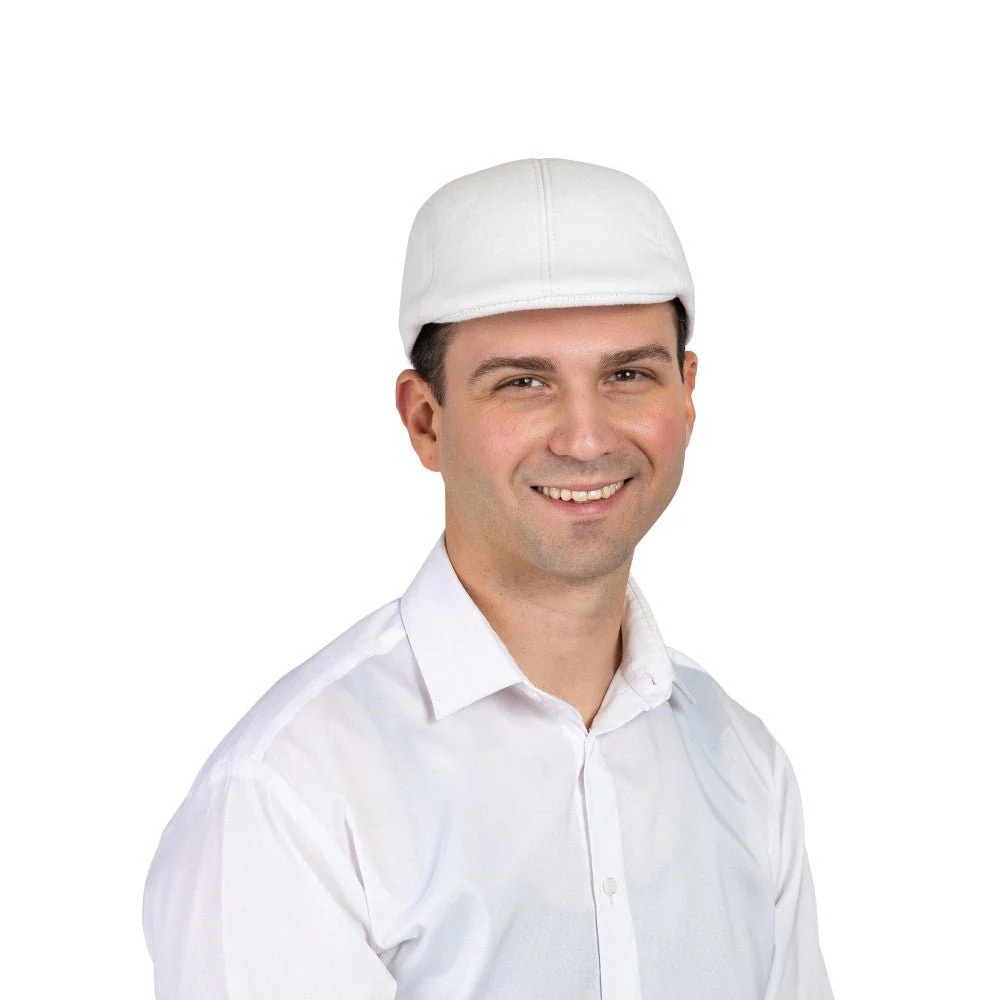 1301-W Flat Cap for Adults - White