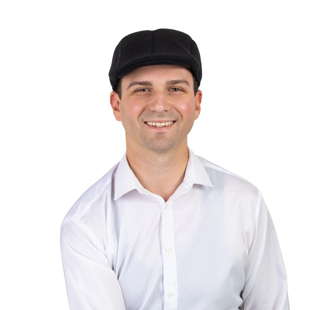 1301-BK Flat Cap for Adults - Black