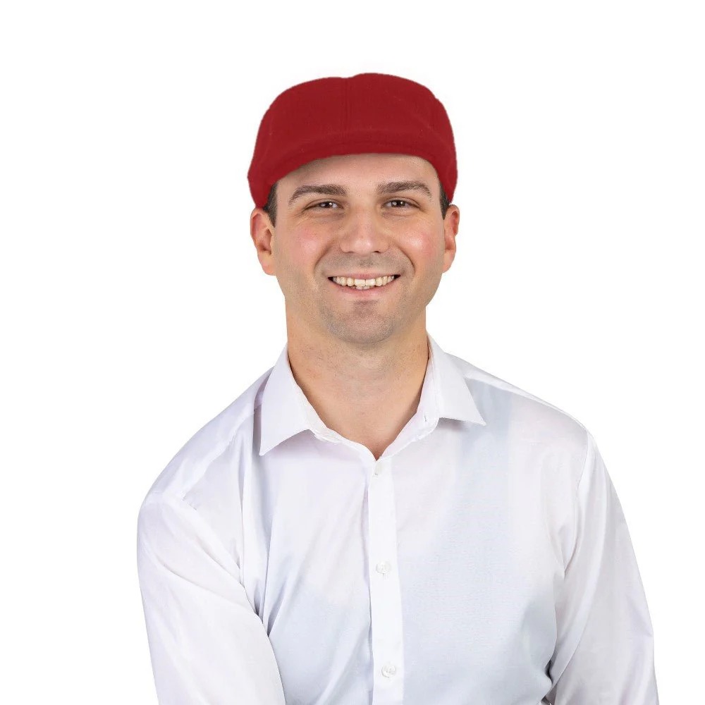 1301-R Flat Cap for Adults - Red