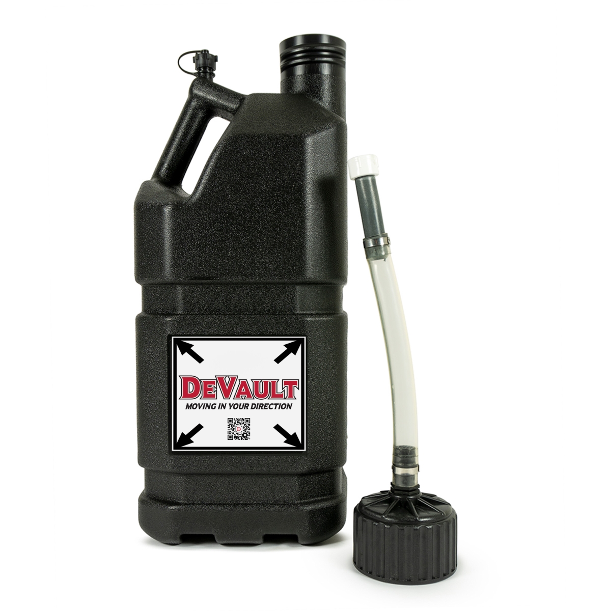 DEV5GAL-BL 5 Gallon BLACK Utility Jug w/hose assembly