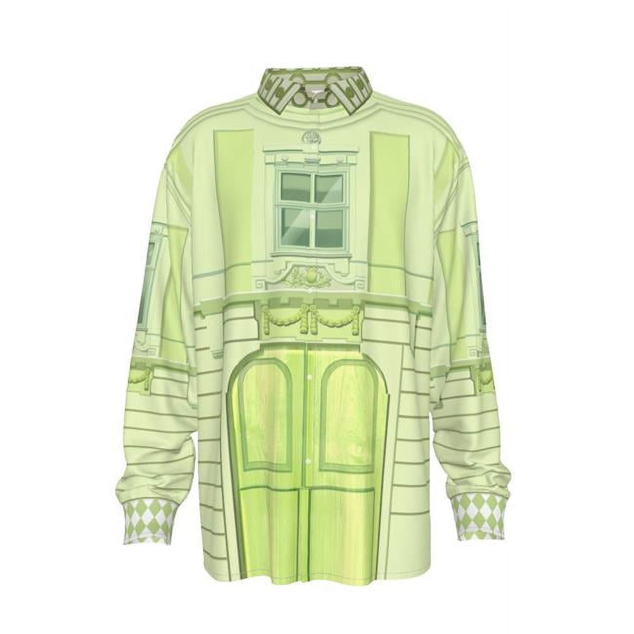 Divino Architectural Motif Long Sleeve Shirts, Green - Medium