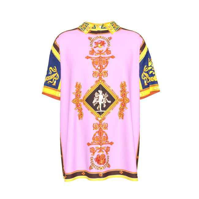 Petes Pretty Pink Prize Short Sleeve Button Shirts - 5XL