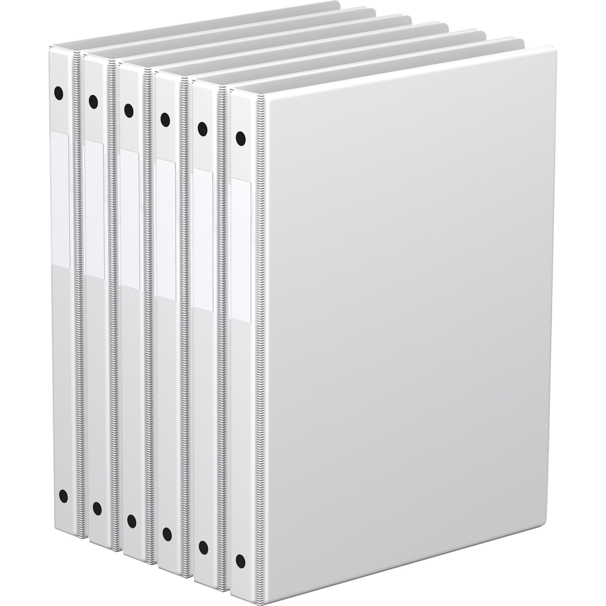 Premium Economy, Round Ring, Binder, 6 Pack (White, 5/8')