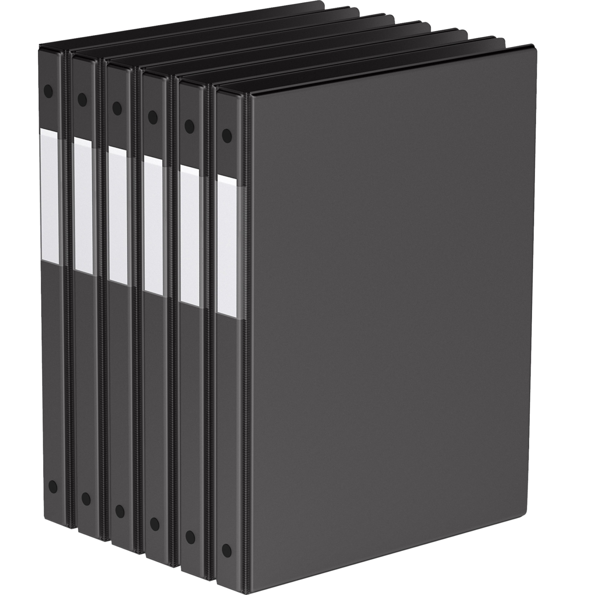 Premium Economy, Round Ring, Binder, 6 Pack (Black, 5/8')