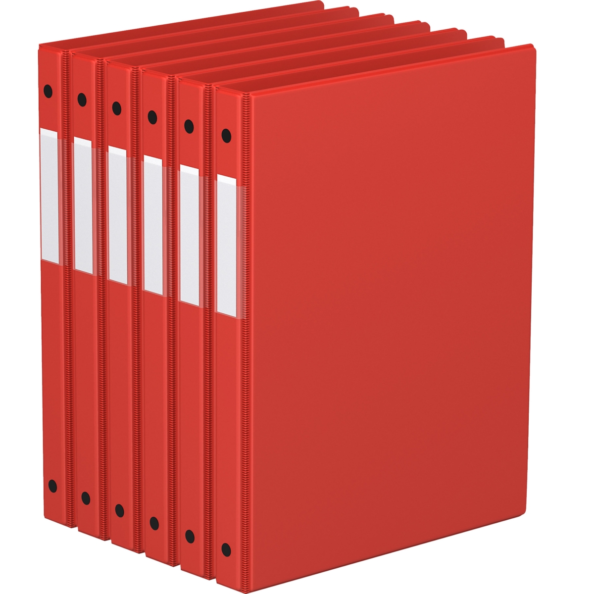 Premium Economy, Round Ring, Binder, 6 Pack (Red, 5/8')